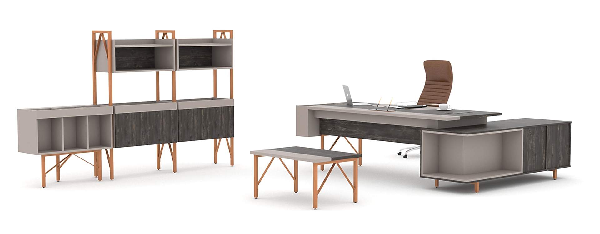 Trio L Executive Desk Set